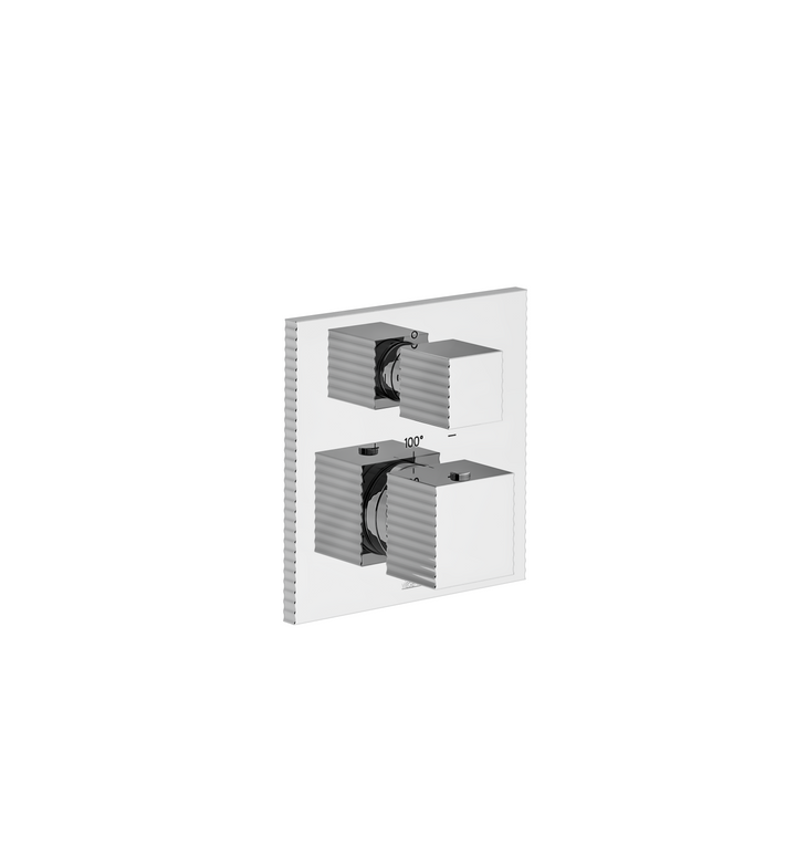 Franz Viegener Groovy Square Thermostatic Wall Valve Trim