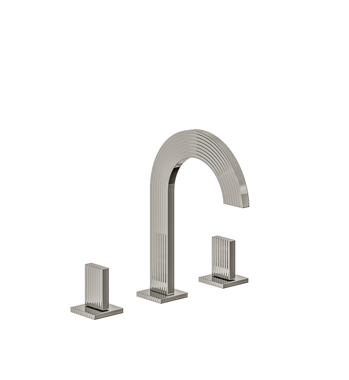 Franz Viegener Groovy Widespread Lavatory Faucet With Push Down Pop Up Drain Assembly