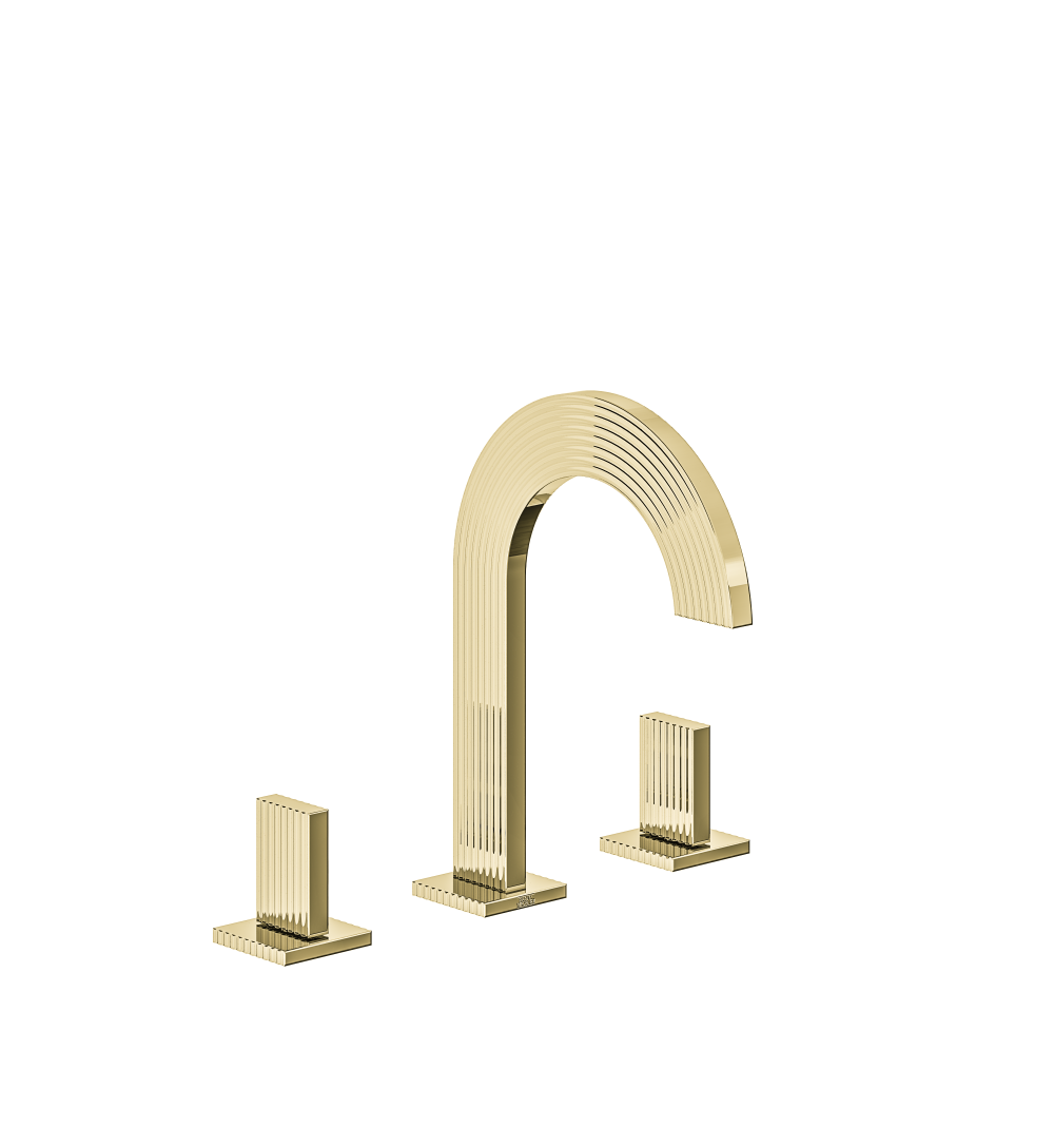 Franz Viegener Groovy Widespread Lavatory Faucet With Push Down Pop Up Drain Assembly