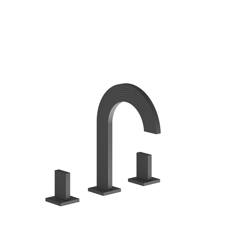 Franz Viegener Groovy Widespread Lavatory Faucet With Push Down Pop Up Drain Assembly