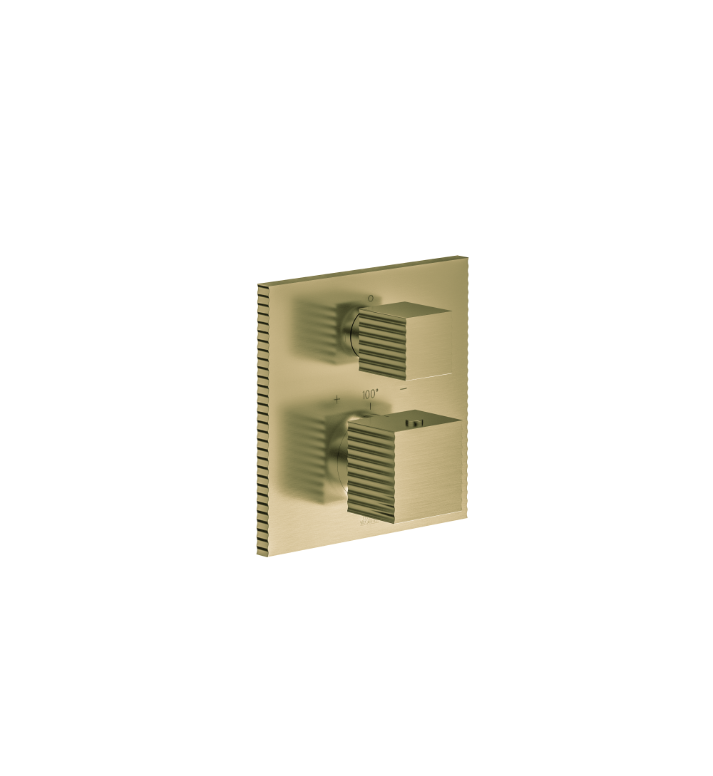 Franz Viegener Groovy Square Thermostatic Wall Valve Trim