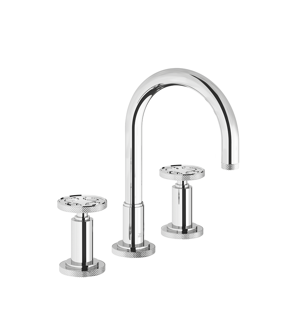 Franz Viegener Techno Chic Widespread Lavatory Faucet With Push Down Pop Up Drain