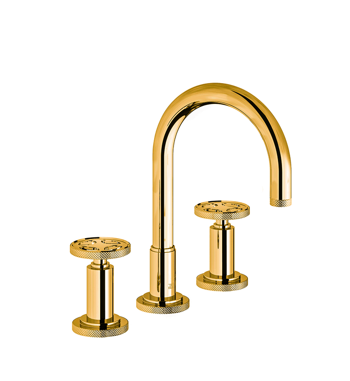 Franz Viegener Techno Chic Widespread Lavatory Faucet With Push Down Pop Up Drain