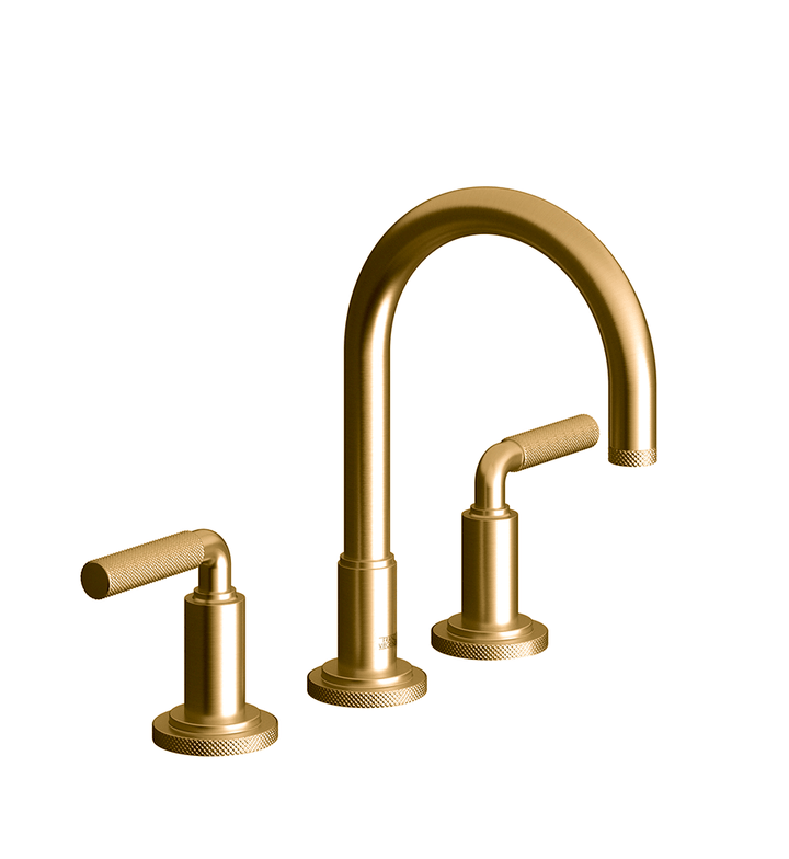 Franz Viegener Techno Chic Widespread Lavatory Faucet With Push Down Pop Up Drain Assembly