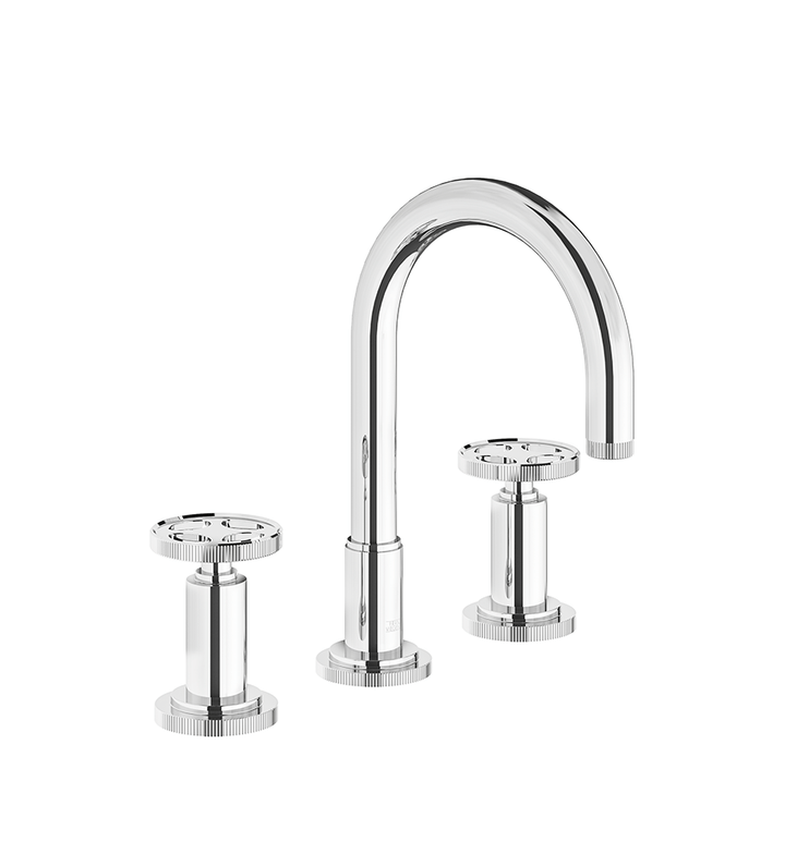 Franz Viegener Techno Chic Widespread Lavatory Faucet With Push Down Pop Up Drain