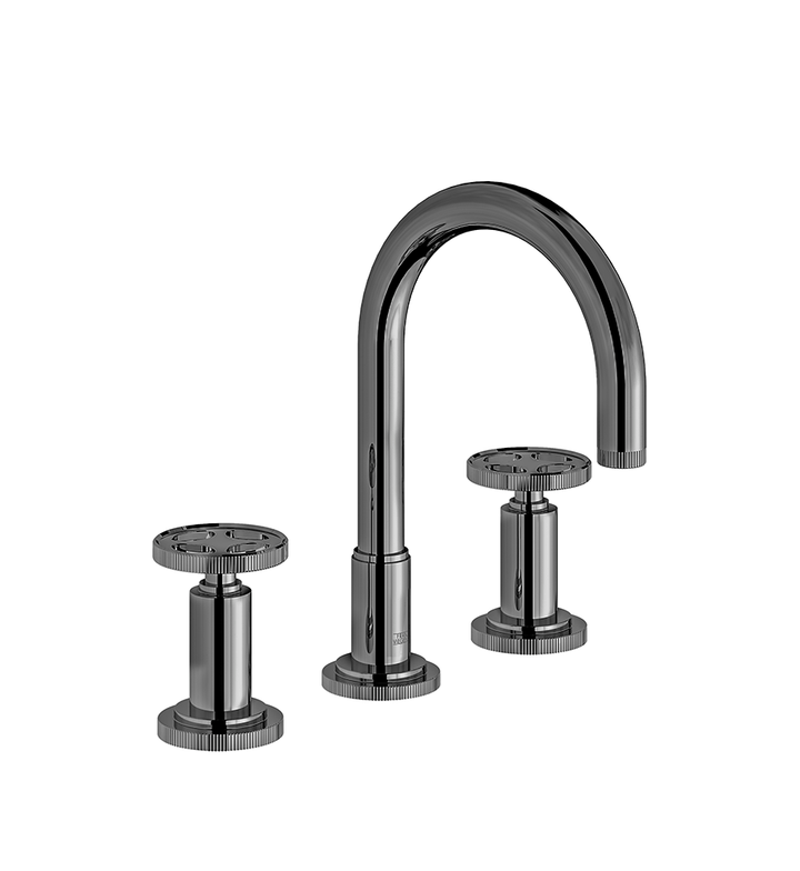 Franz Viegener Techno Chic Widespread Lavatory Faucet With Push Down Pop Up Drain Assembly