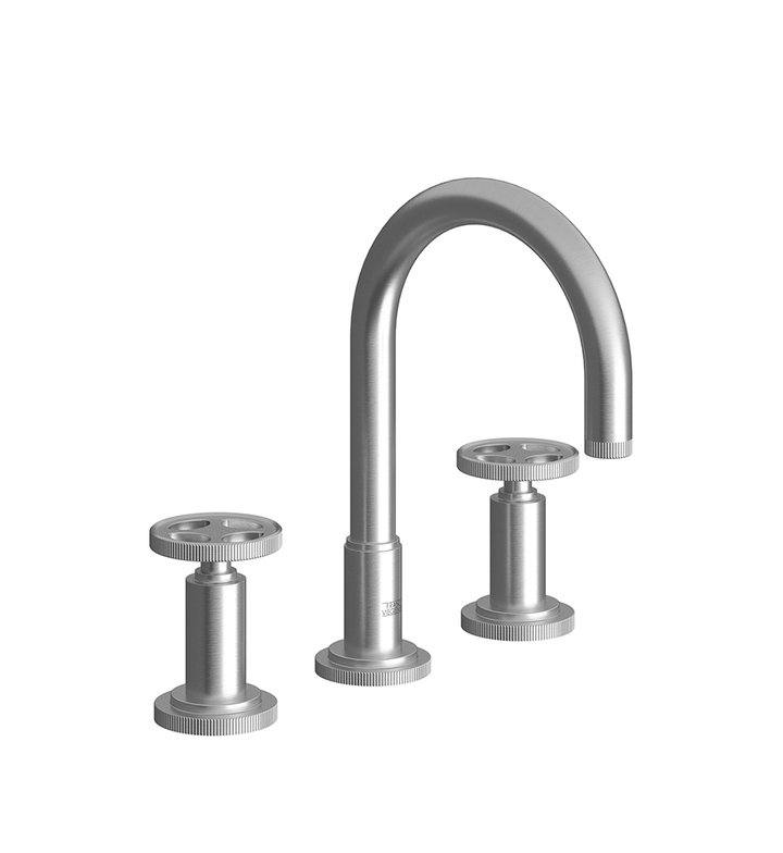 Franz Viegener Techno Chic Widespread Lavatory Faucet With Push Down Pop Up Drain Assembly