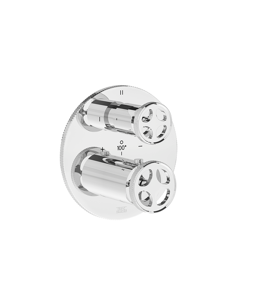 Franz Viegener Techno Chic Thermostatic Wall Valve With Three Outlets