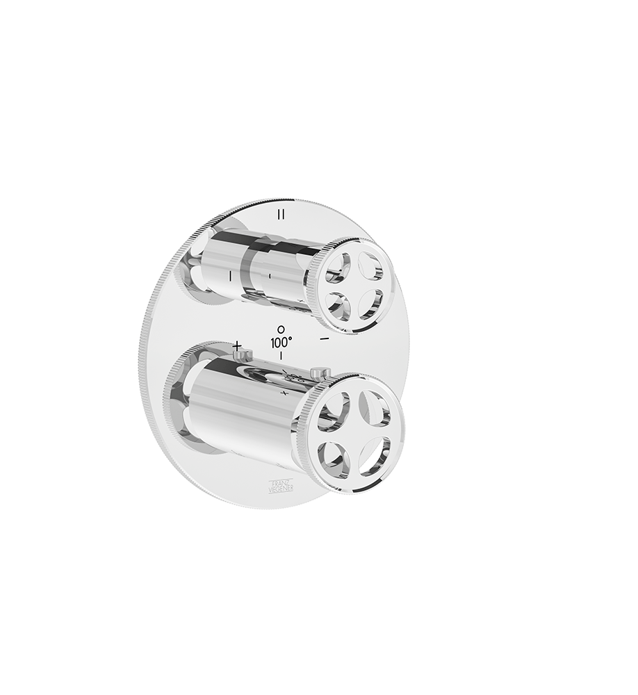 Franz Viegener Techno Chic Thermostatic Wall Valve With Three Outlets