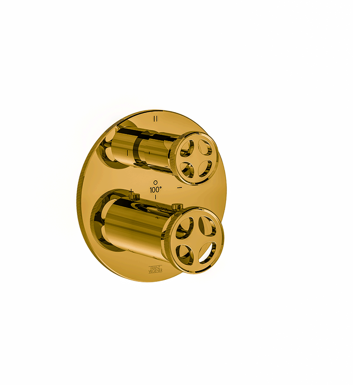 Franz Viegener Techno Chic Thermostatic Wall Valve With Three Outlets