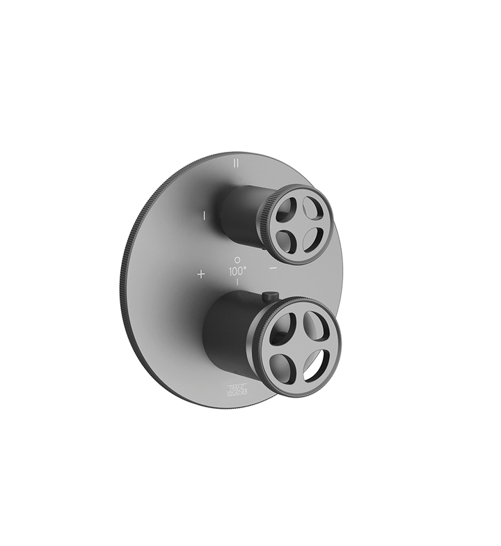 Franz Viegener Techno Chic Thermostatic Wall Valve With Three Outlets