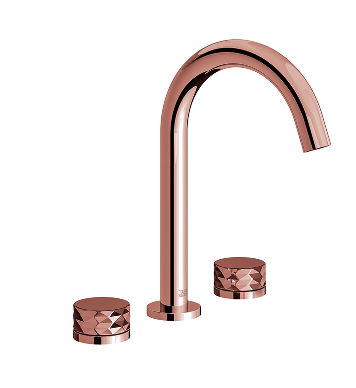 Franz Viegener Nerea Widespread Lavatory Faucet Diamond Cylinder Handle With Pop Up Drain Assembly