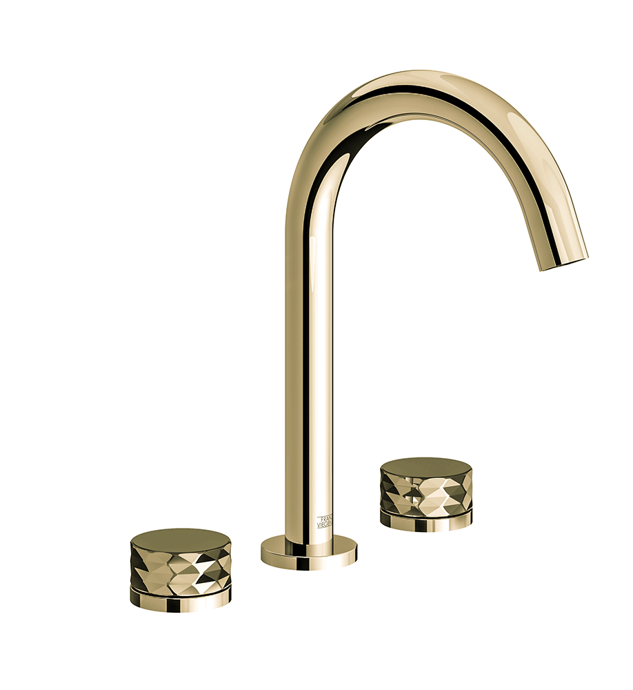 Franz Viegener Nerea Widespread Lavatory Faucet Diamond Cylinder Handle With Pop Up Drain Assembly