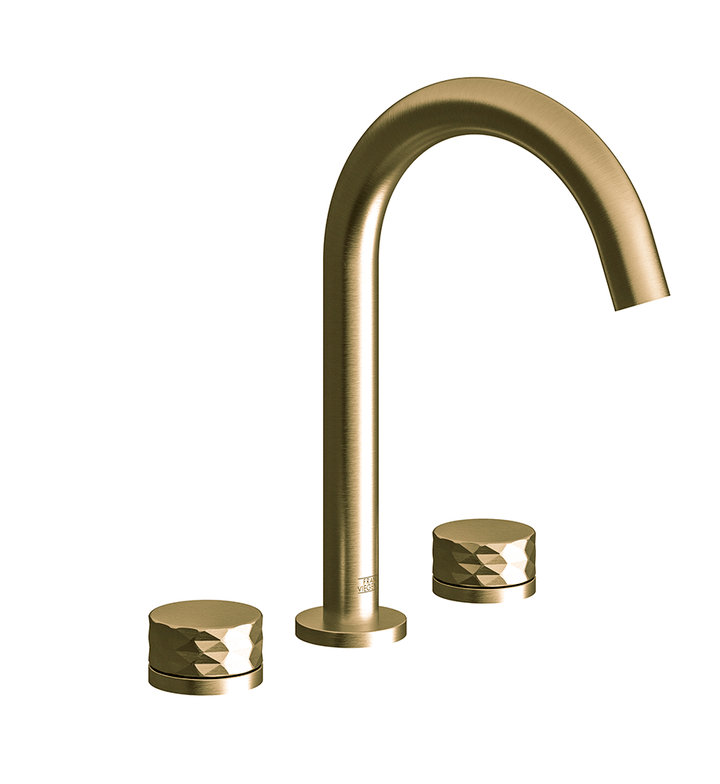 Franz Viegener Nerea Widespread Lavatory Faucet Diamond Cylinder Handle With Pop Up Drain Assembly