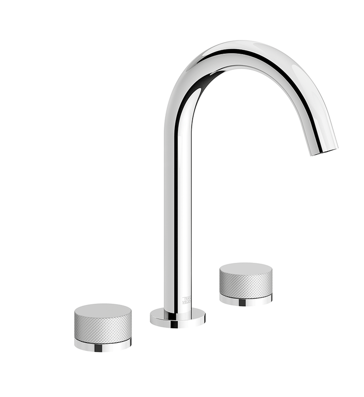 Franz Viegener Nerea Widespread Lavatory Faucet Knurling Cylinder Handle With Pop Up Drain Assembly