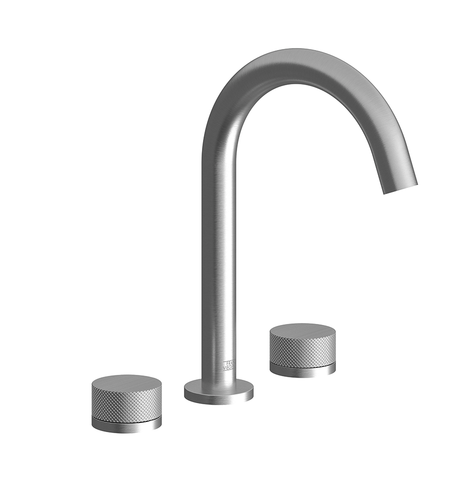 Franz Viegener Nerea Widespread Lavatory Faucet Knurling Cylinder Handle With Pop Up Drain Assembly