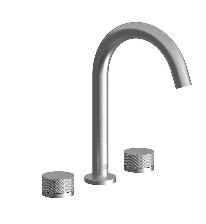 Franz Viegener Nerea Widespread Lavatory Faucet Knurling Cylinder Handle With Pop Up Drain Assembly