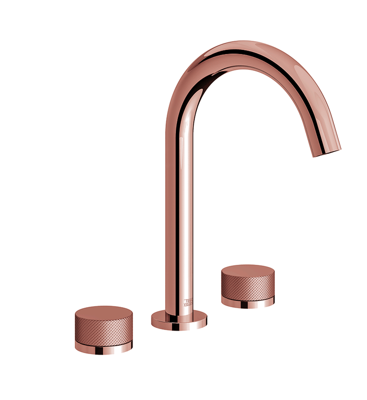 Franz Viegener Nerea Widespread Lavatory Faucet Knurling Cylinder Handle With Pop Up Drain Assembly