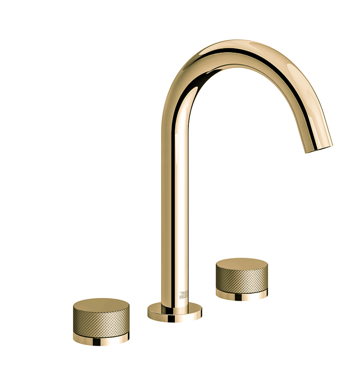 Franz Viegener Nerea Widespread Lavatory Faucet Knurling Cylinder Handle With Pop Up Drain Assembly