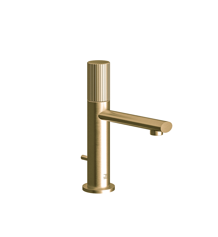 Franz Viegener Nerea Single Handle Luxury Lavatory Set Vertical Lines Cylinder Handle With Pop Up Drain Assembly