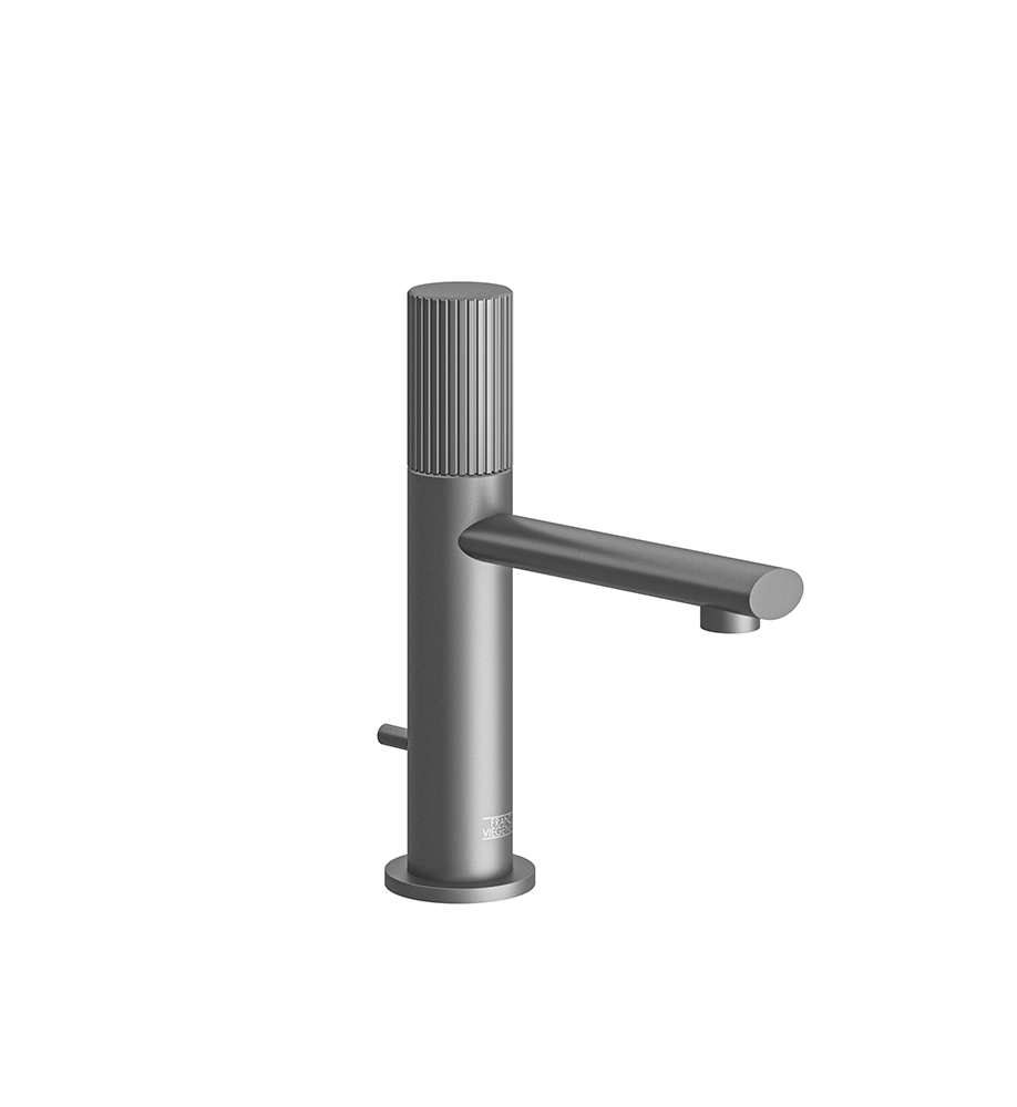 Franz Viegener Nerea Single Handle Luxury Lavatory Set Vertical Lines Cylinder Handle With Pop Up Drain Assembly