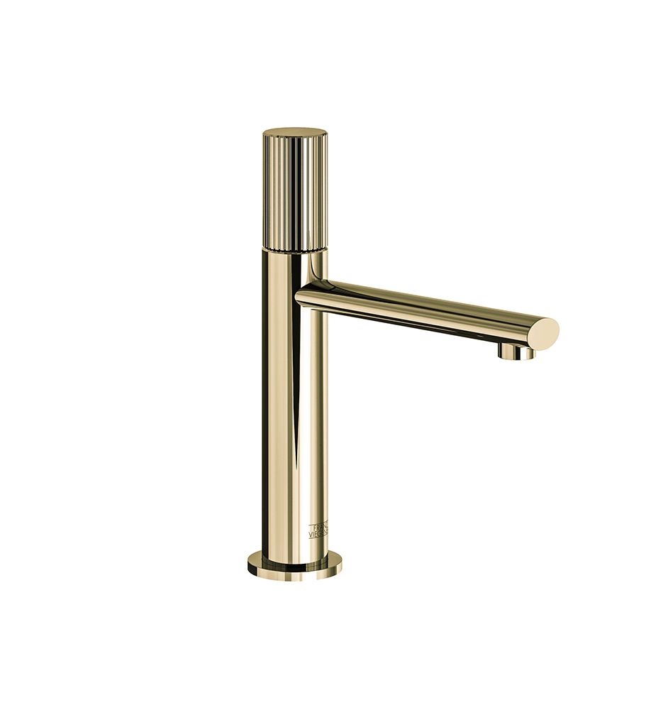 Franz Viegener Nerea Vessel Lavatory Set Vertical Lines Cylinder Handle