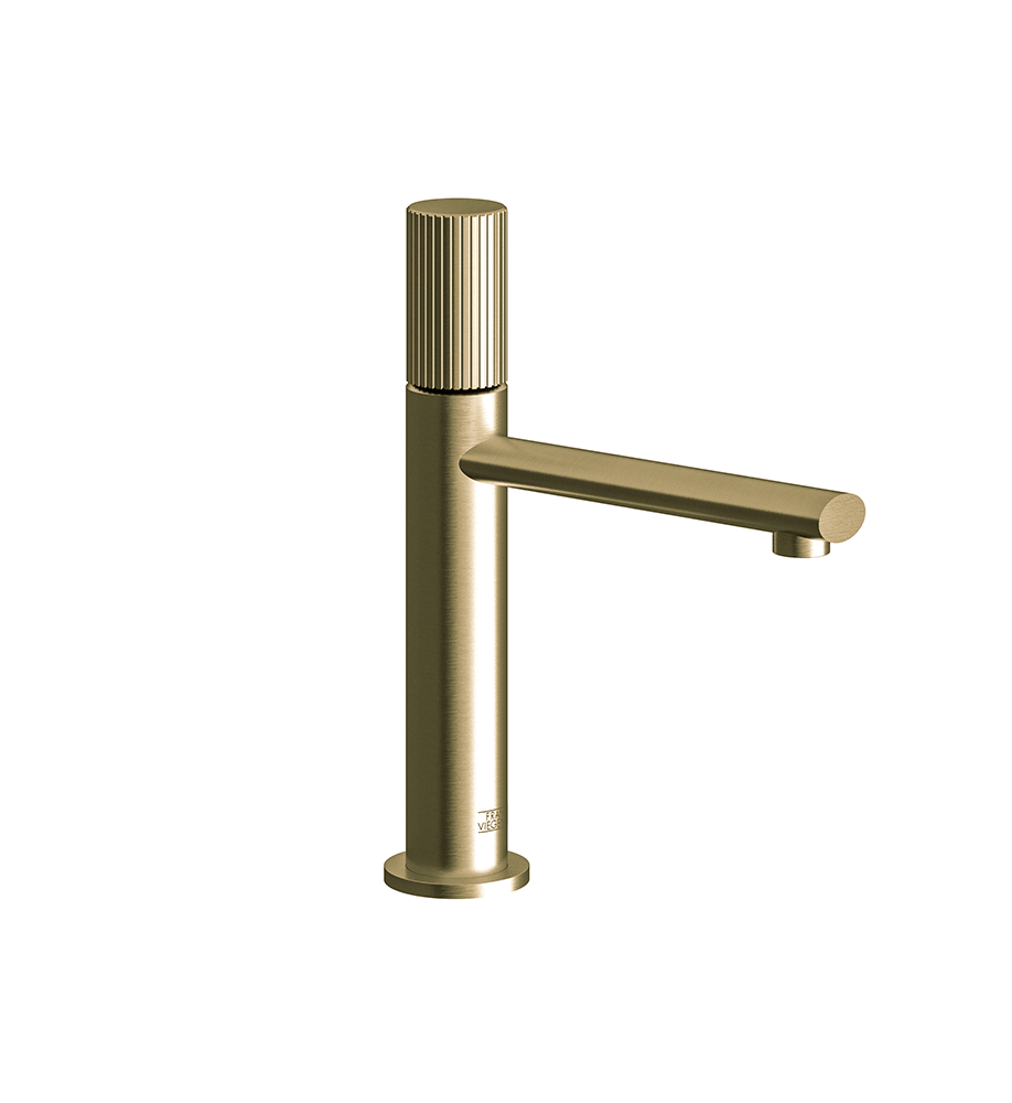 Franz Viegener Nerea Vessel Lavatory Set Vertical Lines Cylinder Handle