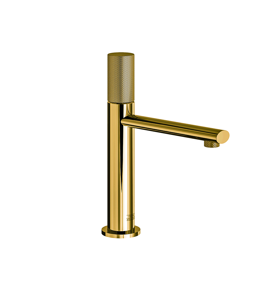 Franz Viegener Nerea Vessel Height Single Handle Luxury Lavatory Set Knurling Cylinder Handle