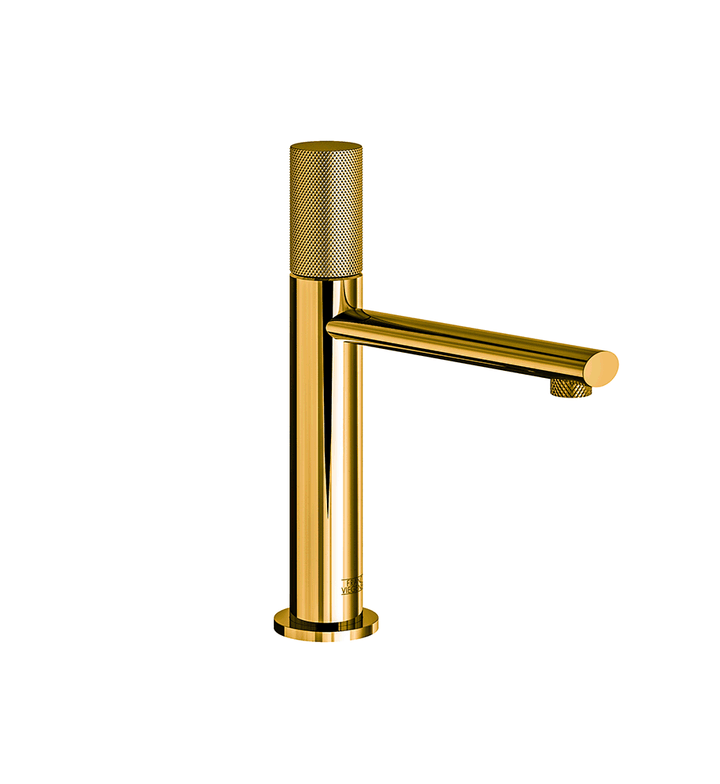 Franz Viegener Nerea Vessel Height Single Handle Luxury Lavatory Set Knurling Cylinder Handle