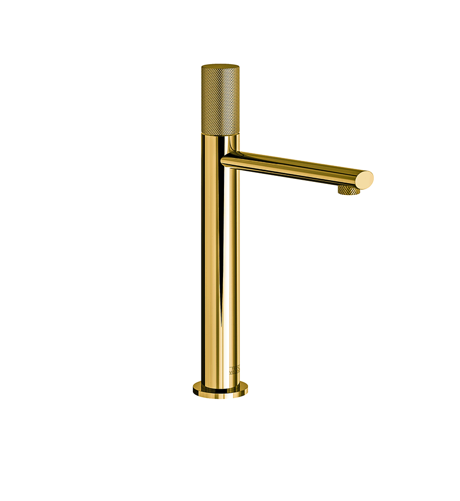 Franz Viegener Nerea Vessel Height Single Handle Luxury Lavatory Set Knurling Cylinder Handle