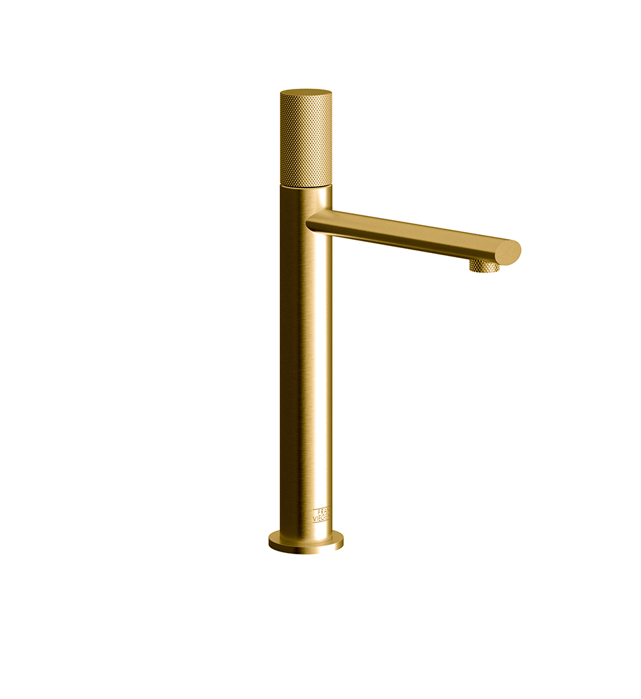 Franz Viegener Nerea Vessel Height Single Handle Luxury Lavatory Set Knurling Cylinder Handle