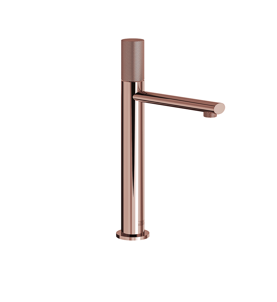 Franz Viegener Nerea Vessel Height Single Handle Luxury Lavatory Set Knurling Cylinder Handle