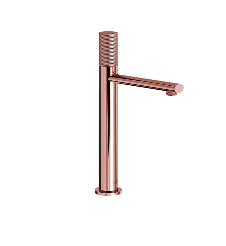 Franz Viegener Nerea Vessel Height Single Handle Luxury Lavatory Set Knurling Cylinder Handle