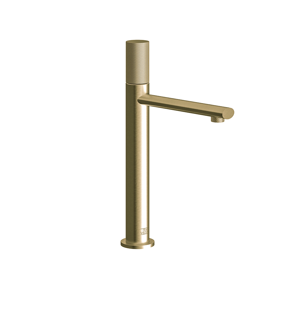 Franz Viegener Nerea Vessel Height Single Handle Luxury Lavatory Set Knurling Cylinder Handle