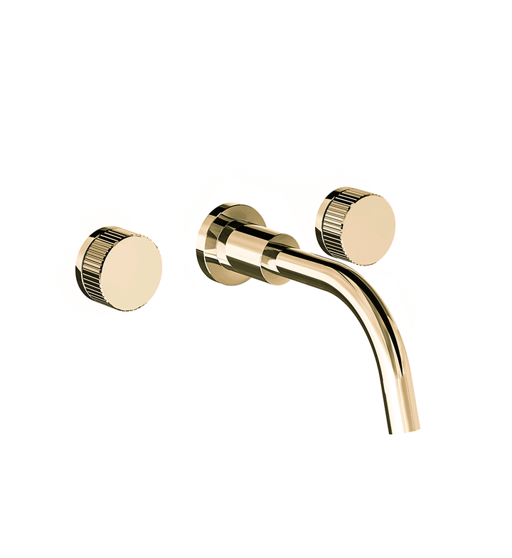 Franz Viegener Nerea Wall Mounted Lavatory Faucet Vertical Lines Cylinder Handle