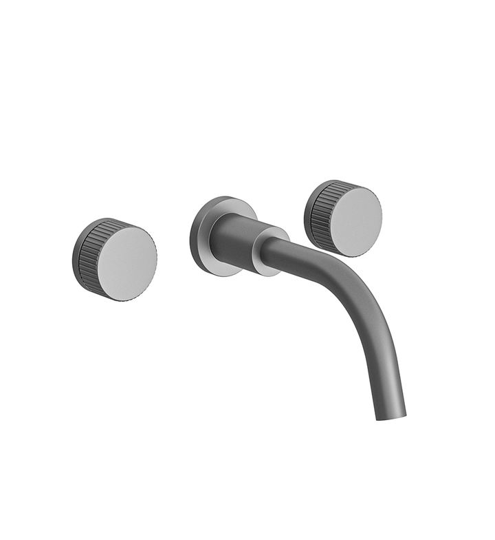 Franz Viegener Nerea Wall Mounted Lavatory Faucet Vertical Lines Cylinder Handle