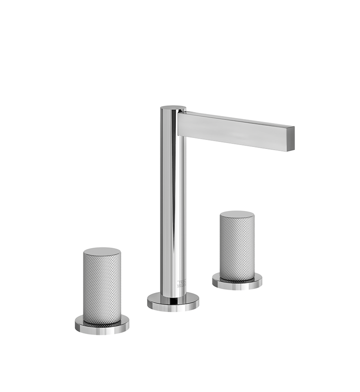 Franz Viegener Lollipop Widespread Lavatory Faucet Knurling Cylinder Handle With Pop Up Drain Assembly