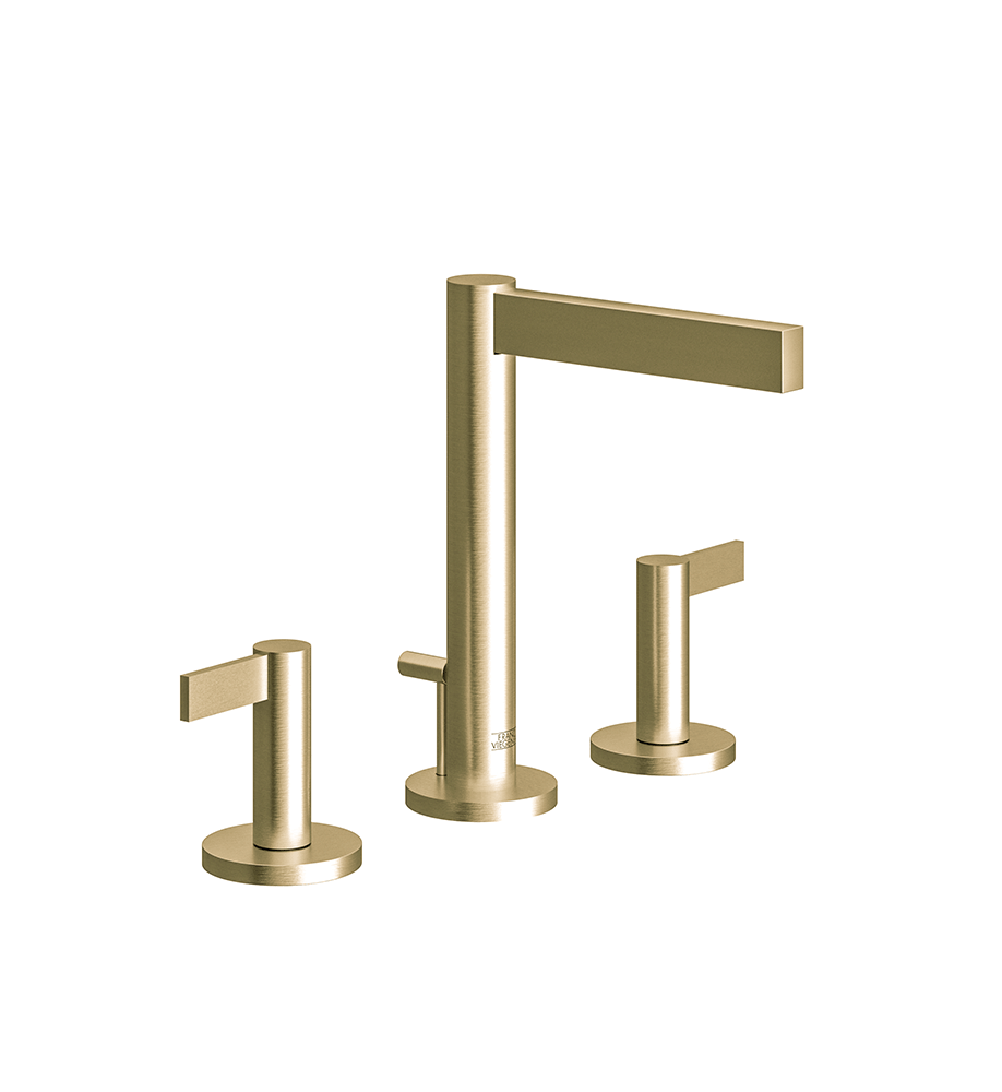 Franz Viegener Lollipop Lever Widespread Lavatory Faucet With Pop Up Drain Assembly