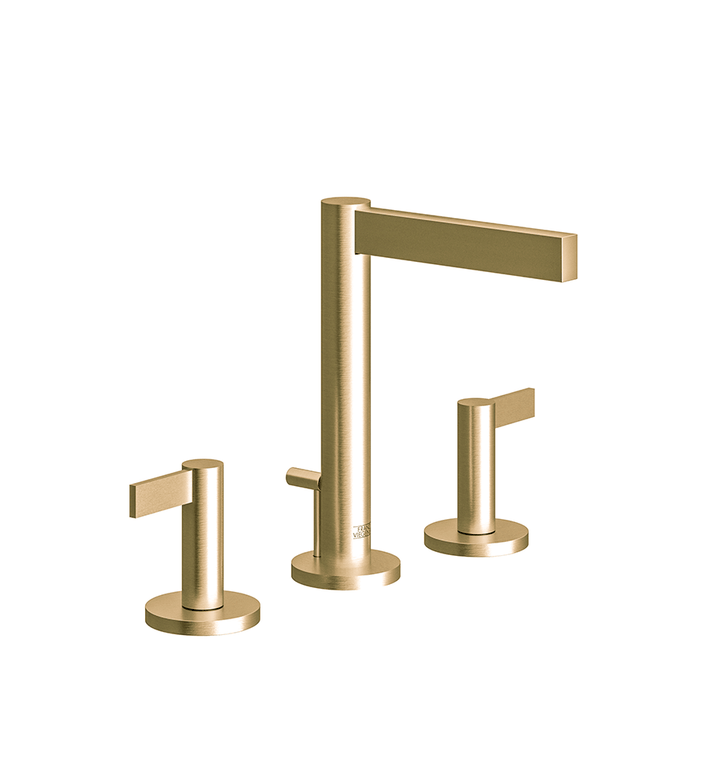 Franz Viegener Lollipop Lever Widespread Lavatory Faucet With Pop Up Drain Assembly