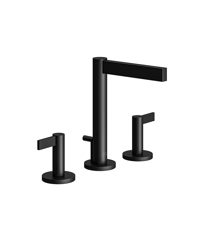 Franz Viegener Lollipop Lever Widespread Lavatory Faucet With Pop Up Drain Assembly