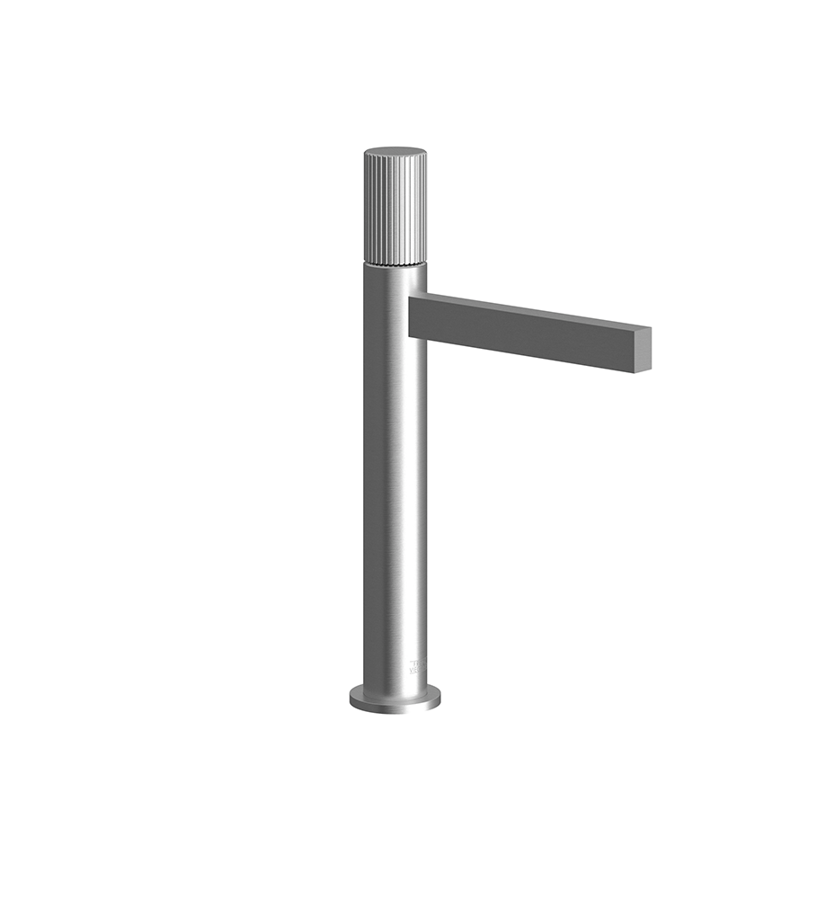 Franz Viegener Lollipop Vessel Height Single Handle Lavatory Set Vertical Lines Cylinder Handle