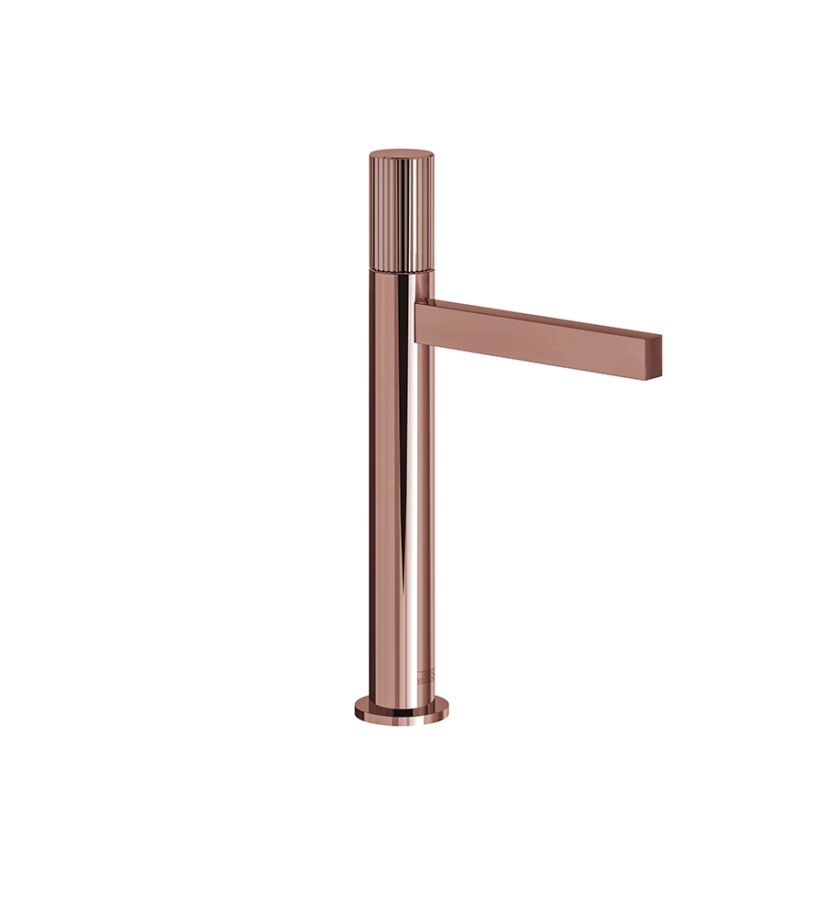 Franz Viegener Lollipop Vessel Height Single Handle Lavatory Set Vertical Lines Cylinder Handle