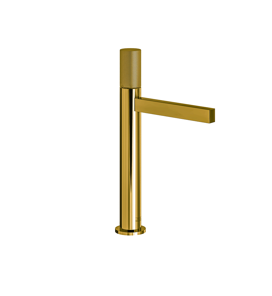 Franz Viegener Lollipop Vessel Height Single Handle Lavatory Set Knurling Cylinder Hanlde With Push Down Pop Up Drain Assembly