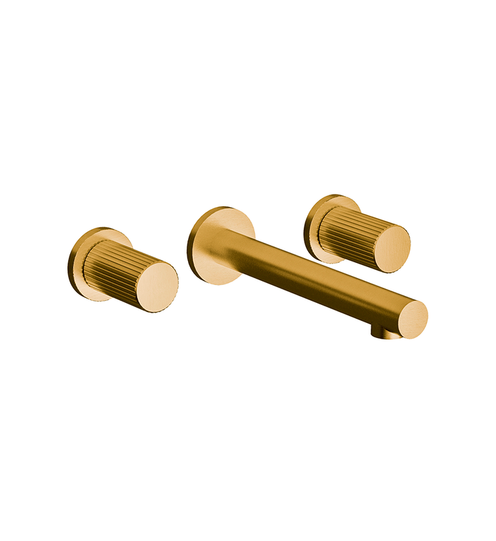 Franz Viegener Lollipop Wall Mounted Lavatory Faucet Vertical Lines Cylinder Handle