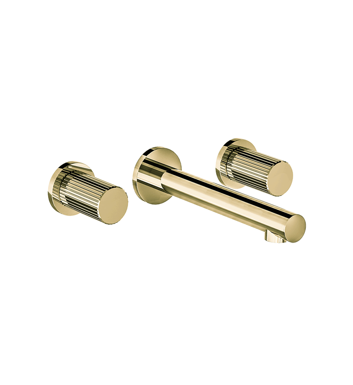 Franz Viegener Lollipop Wall Mounted Lavatory Faucet Vertical Lines Cylinder Handle