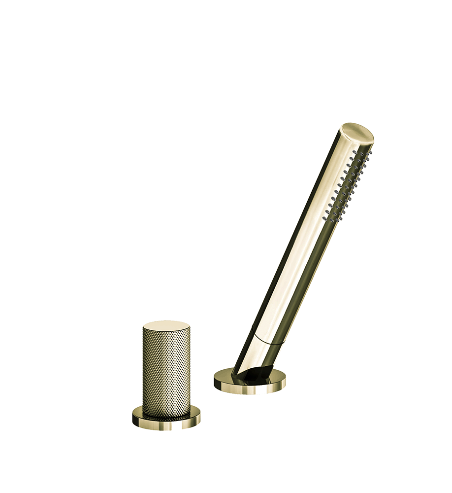 Franz Viegener Lollipop Deck Mounted Roman Diverter Valve Knurling Cylinder Handle And Handshower Assembly