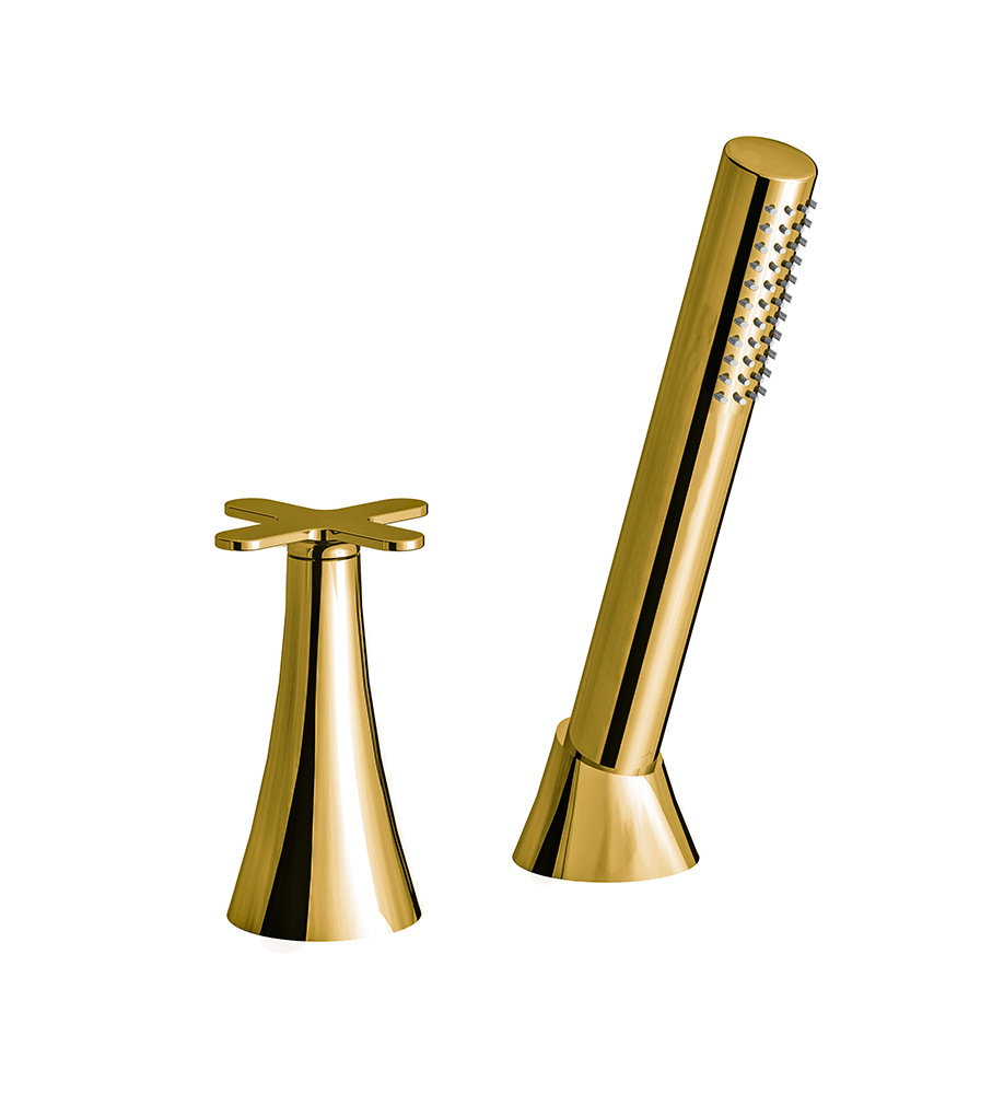 Franz Viegener Konic Deck Mounted Roman Diverter Valve And Handshower Assembly