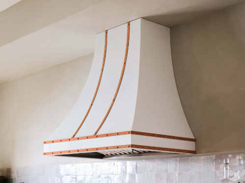 BlueStar Ridgeline Wall Hood With Brushed Stainless Strapping And Rivets