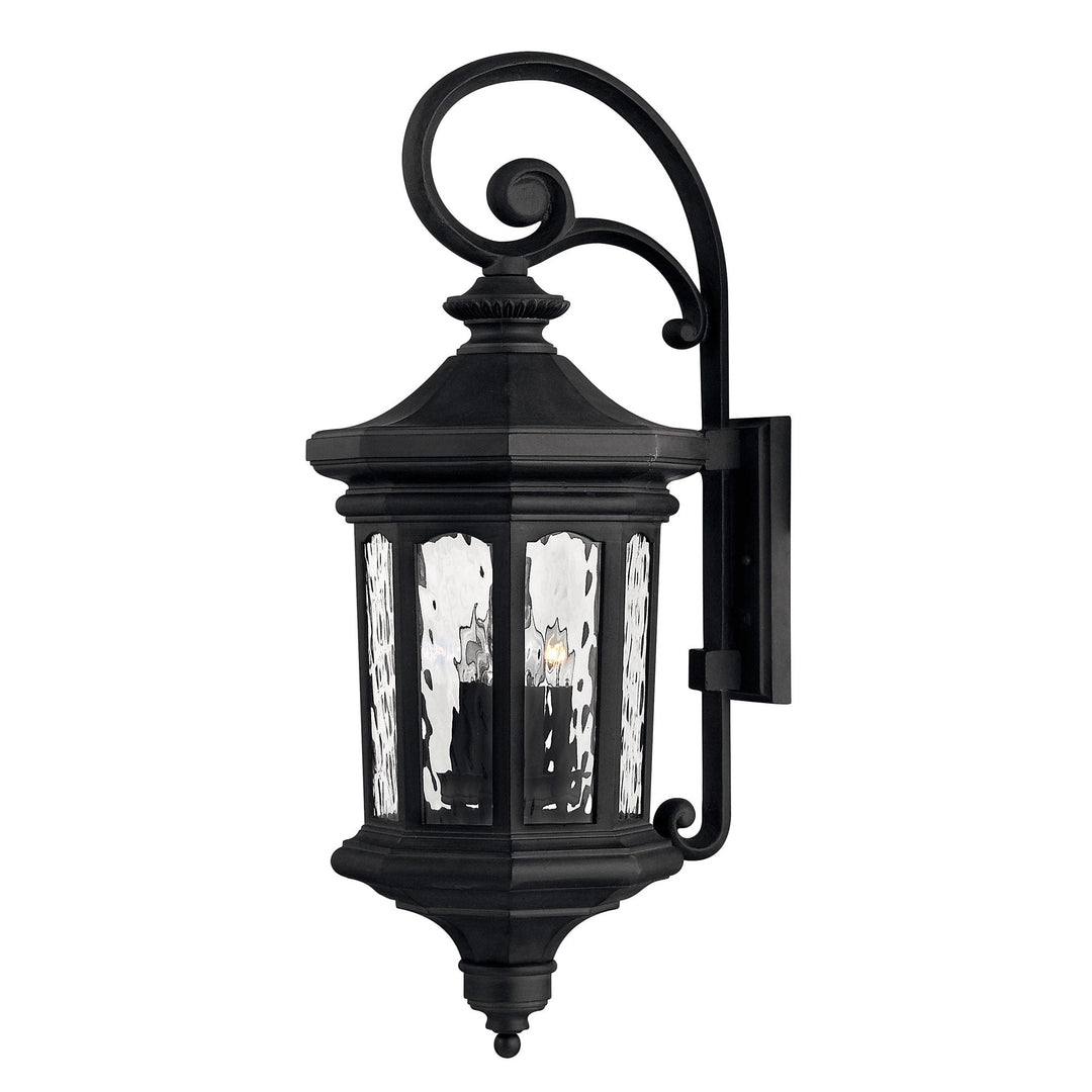 Hinkley Raley Scroll Outdoor Wall Light in Museum Black