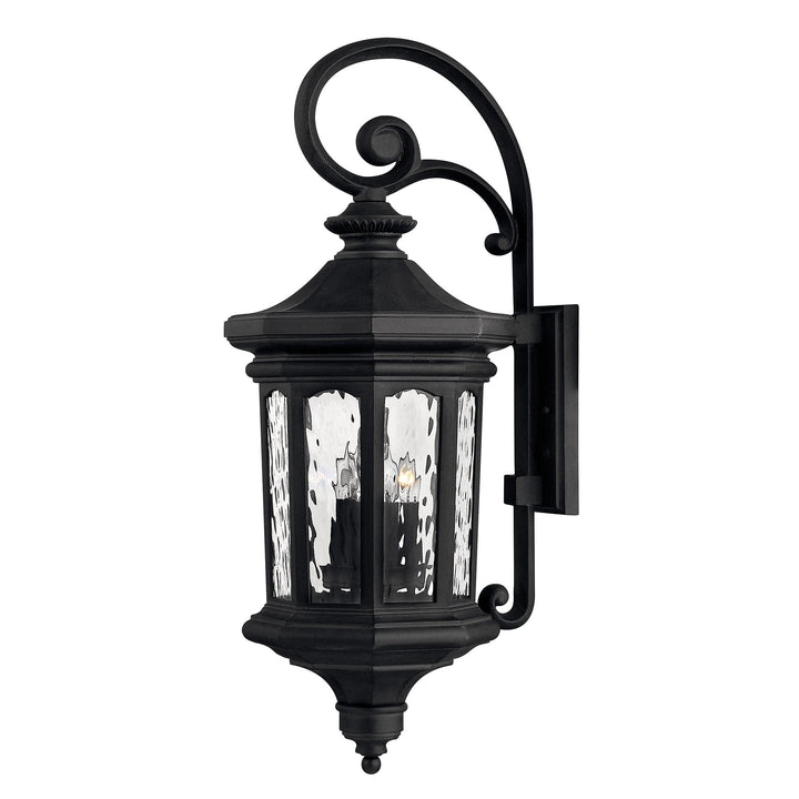 Hinkley Raley Scroll Outdoor Wall Light in Museum Black